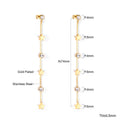 Hot Selling 18k Gold Plated Stainless Steel Jewelry Long Earrings Chain Zircon Star Pendant Dangle Drop Earrings for Women
