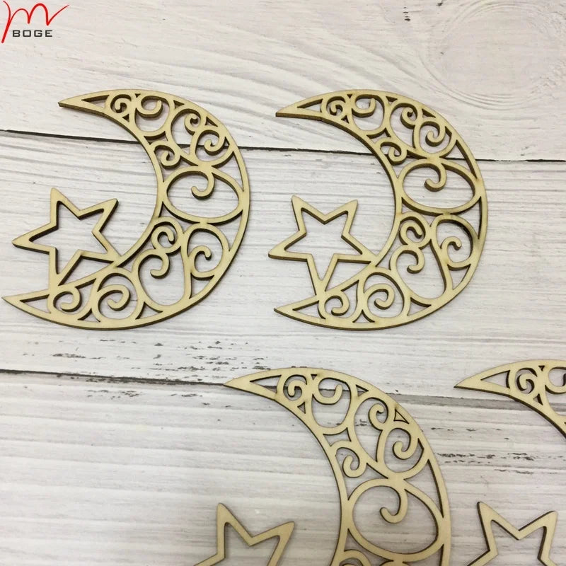 Laser Cut Moon Ornament Crescent Moon Wooden Cutout Shape Moon Wood Cut Out