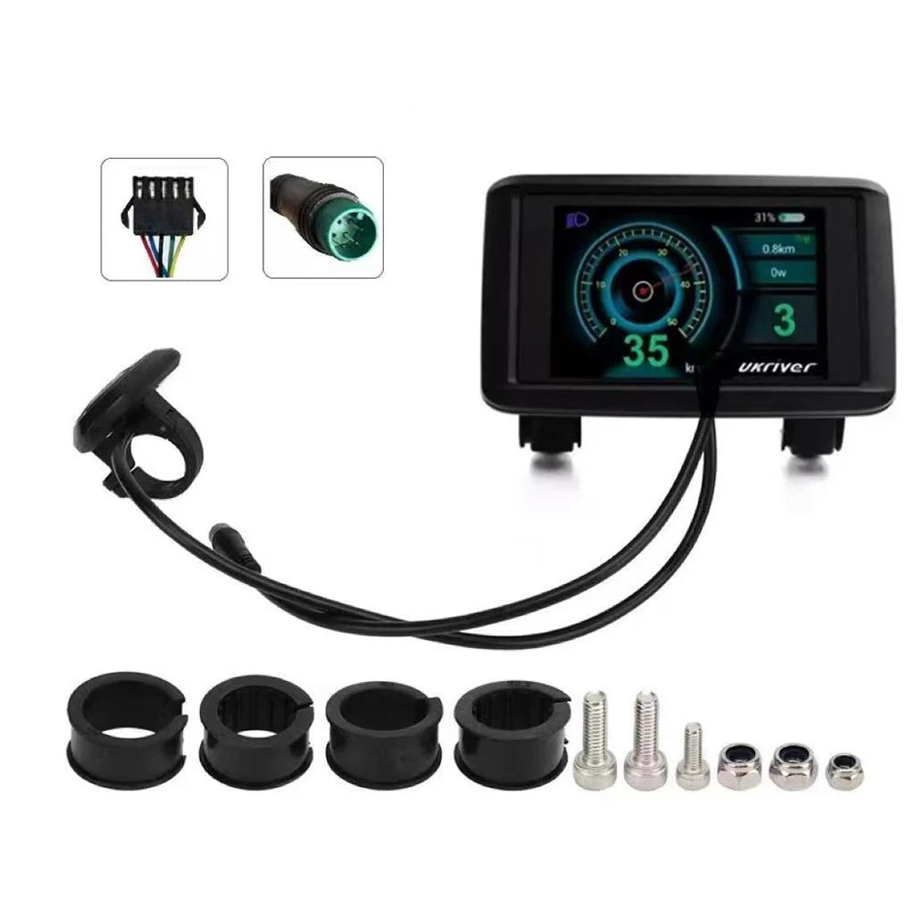 New Ebike Lcd Display 24v 36v 48v Electric Bicycle Parts Led Display Ukc1 + Colour E Bike Accessories