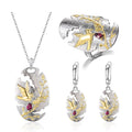 C7942 Abiding Fine Jewelry Factory Natural Inspired Designer Collection Sterling Silver Natural Rhodolite Garnet Jewellery Set