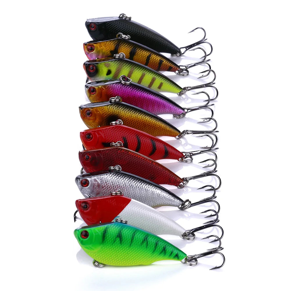 Newup Wholesale 6cm/10g New Design Colorful Paint All Swimming Depth Vibration Baits Fishing Plastic VIB Lures