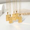 18K Gold Plated Stainless Steel Necklace Jewelry Set Tarot Card Engraved Pendant Necklace Sun Tarot Necklace for Gift