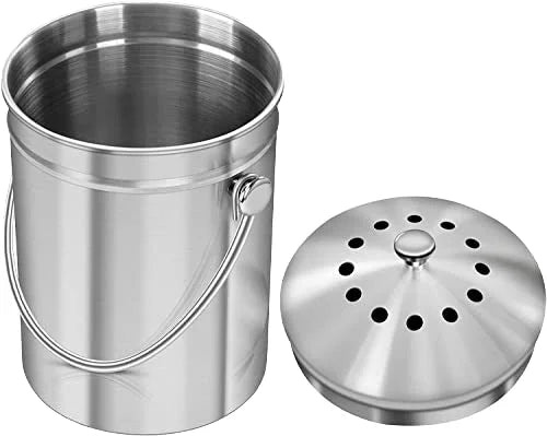1.3 Gallon Stainless Steel Kitchen Countertop Compost Bin Storage Standing Structure Waste Bin for Garbage