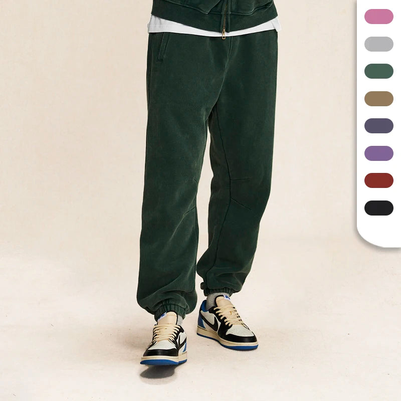 Breathable Winter 360gsm Fleeced Cotton Batik Trackpants With Custom Logo Straight Open Leg Knitted Jogger Pants Sweatpants