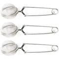 Snap Ball Tea Strainer with Handle Stainless Steel Strainer for Loose Leaf Tea and Mulling Spices Pincer Tea Infuser Filter Tong
