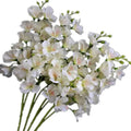 Artificial Orchid Flower White Silk Hollyhock Hibiscus for Wedding Centerpieces Home Floral Kitchen Dinning Table Floral Decor