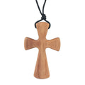 Handmade Oliver Wood Cross Pendant Necklace Custom Size Religious Rosaries Prayer Beads Catholicism Gift with Catholic Cross