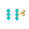 LOZRUNVE Bohemian 925 Silver Fashion Turquoise Jewelry Triple Stud Earring
