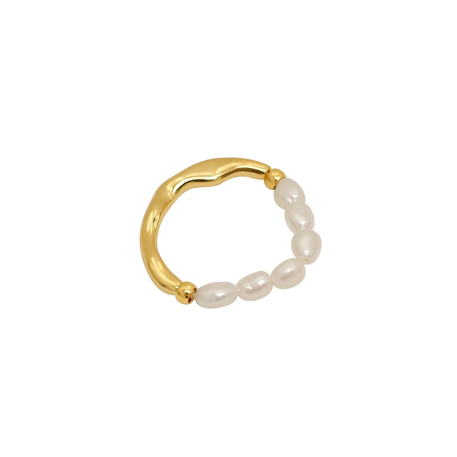 Shescity Wholesale Price Trendy Minimalist Freshwater Pearl Designer Jewelry Adjustable Finger Rings for Women