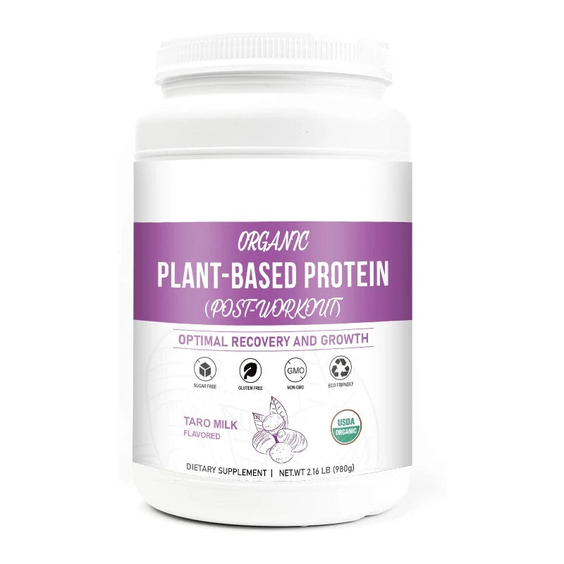 Wholesale Private Label Organic Vegan Plant-Based Sugar-free Protein Powder for Post-workout Muscle Building and Energy Support