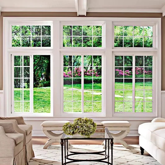 Popular UPVC/PVC Casement Windows Thermal Break Triple Glazed Swing Casement Windows