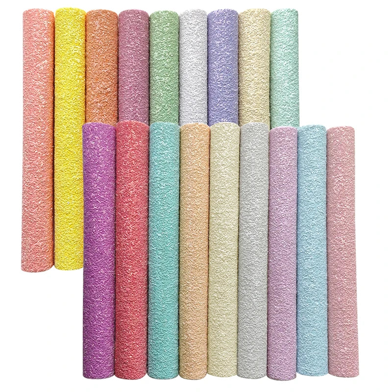 Frosted Solid Color Twill Backing Chunky Glitter Faux Leather for Making Wallpapers/Wallets/Bags/Purses