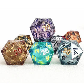 MINI PLANET DND D20 Dice Wholesale Custom Various Sizes D20 RPG sharp Polyhedral Liquid Core Dice Custom D20 Dice Set 50mm D20