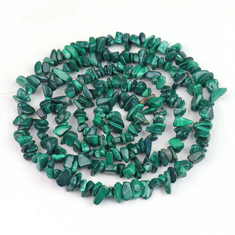Wholesale Natural Malachite Chip Stone Beads Green Gemstone Chips Beads for Woman Bracelets Making 5 - 8mm
