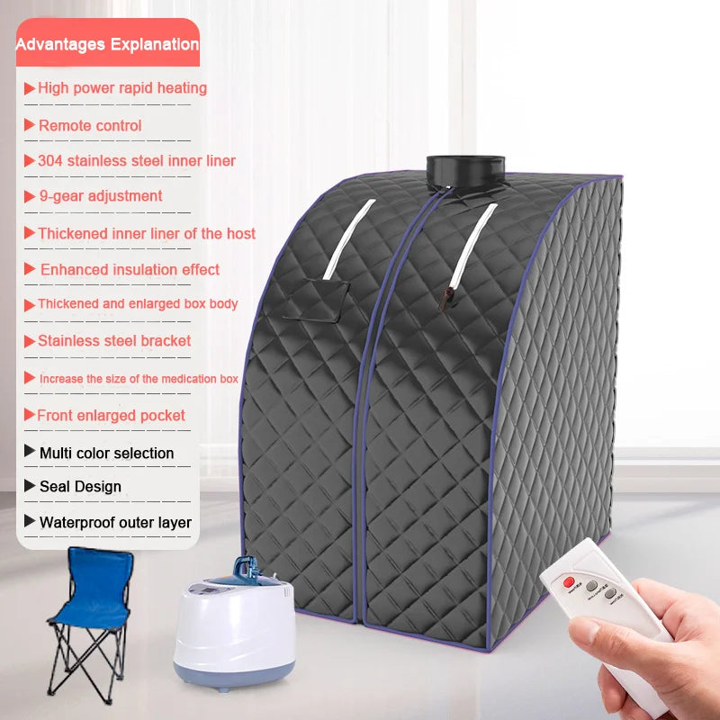 Wholesale SPA 1person  Portable Steam Saunas for Sale Full Body Home Steam Sauna Room with Chair Remote Outdoor Sauna Steam Tent