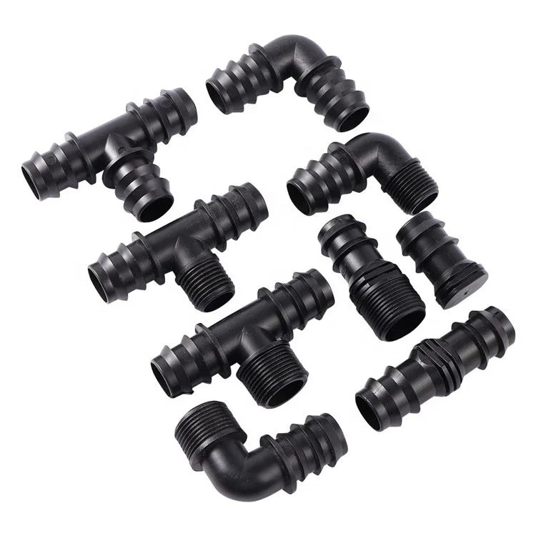 DN25 Pipe Barbed Connector 1/2" 3/4" Male Thread Tee Elbow Straight Garden Agricultural Drip Irrigation Water Connector