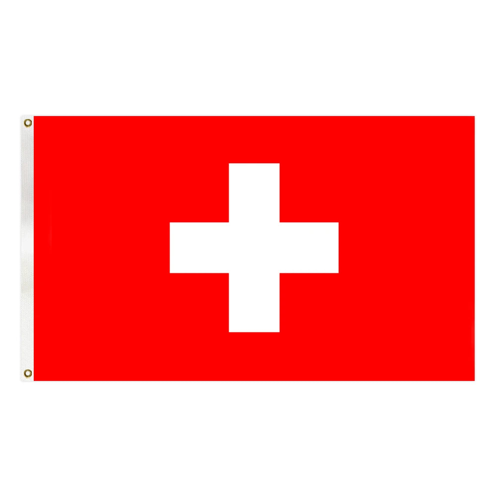 3x5FT Polyester Cheap Price Civil Ensign of Switzerland Country Flag and National Flag With Two Grommets