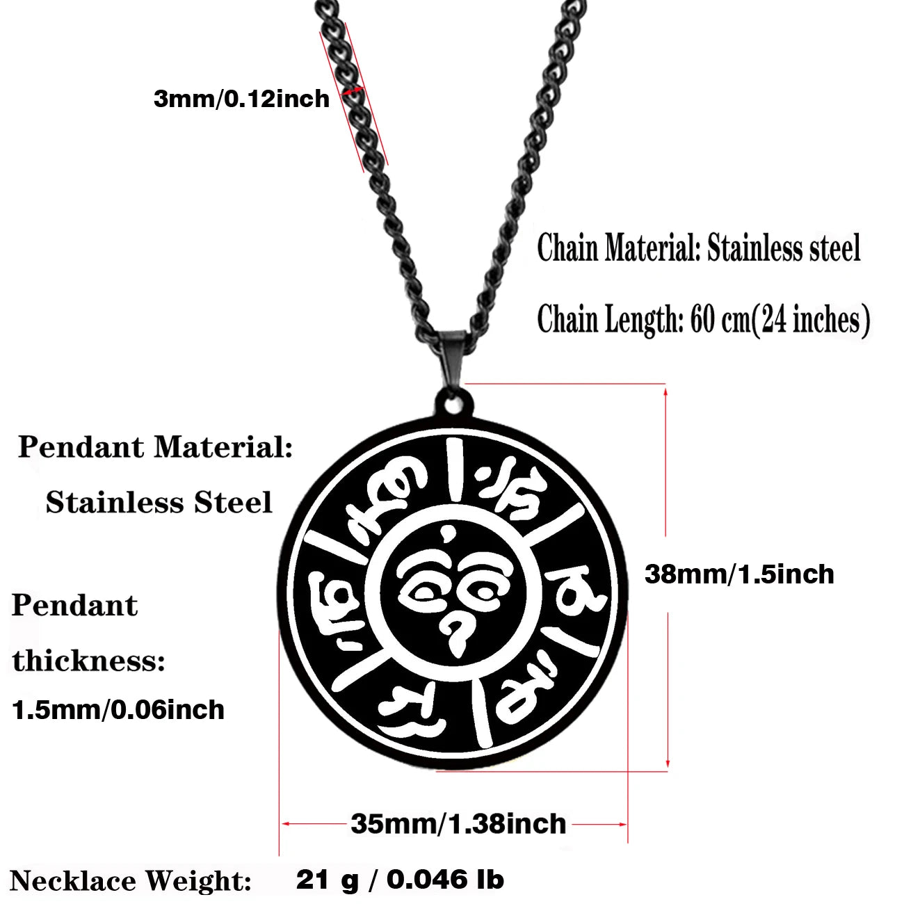 Amuleto Tibetano Mantra Om Mani Padme Hum Buda All Seeing Eye Collar Con Colgante Amulet Stainless Steel Pendant Necklace