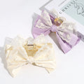 Fashion Women Double Layer Bow Hair Claw Clips Satin Padded Floral Printed Sweet Claw Clip Ribbon Bow Hair Accessories for Girls