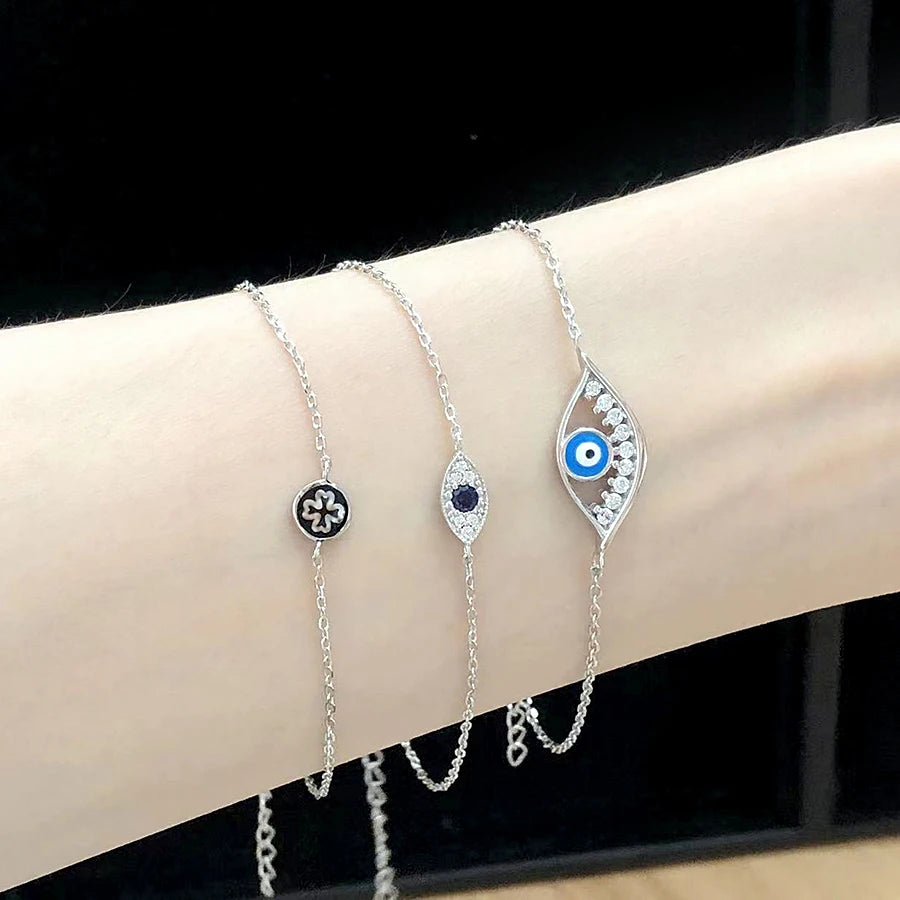 Fashion Set Jewelry Sets 925 Sterling Silver Cross Enamel Design CZ Bracelet Necklace Gold Plated