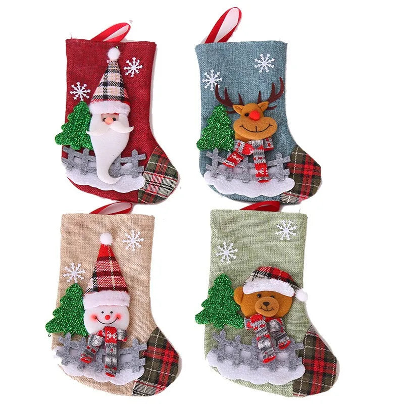 Santa Claus Elk Snowman Christmas Stockings Children Like Christmas Presents for Christmas Tree Decorations