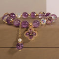 Dainty Multiple Authentic Amethyst Crystal  with Charms Natural Purple Gemstone Healing Crystal  for Women