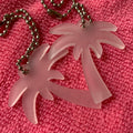 Palm Tree Design Transparent Rubber Hangtag With Metal Ballchiancute Shape clear PVC Rubber Swing Tag for Swimming Suit