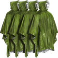 Emergency Poncho with Mylar Blanket Liner Heavy Duty Waterproof Wind-Resistant Green Rain Poncho for Outdoors