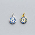 New Fashion 925 Sterling Silver Gold Plated Round Small Zircon Evil Eye Charms for Girls Jewelry Making Pendant
