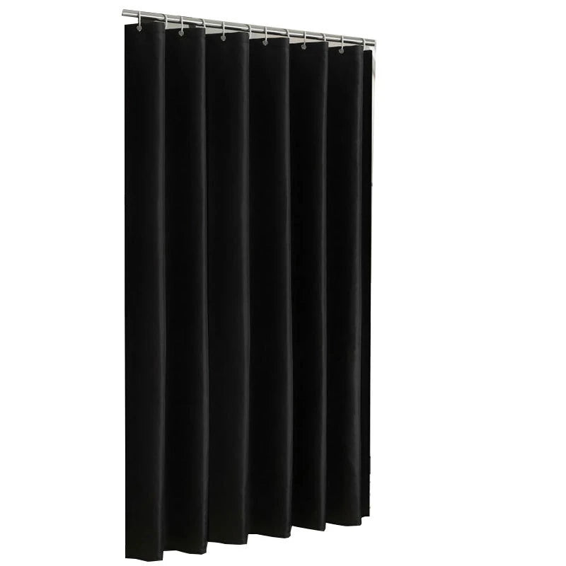 Factory Price 260x200cm Black Shower Curtain Liner Thick Polyester Bath Cover Bathroom Waterproof Shower Curtains