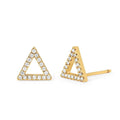 LOZRUNVE Simple Pave Geometric Triangle Studs Earrings 925 Silver Gold Jewelry