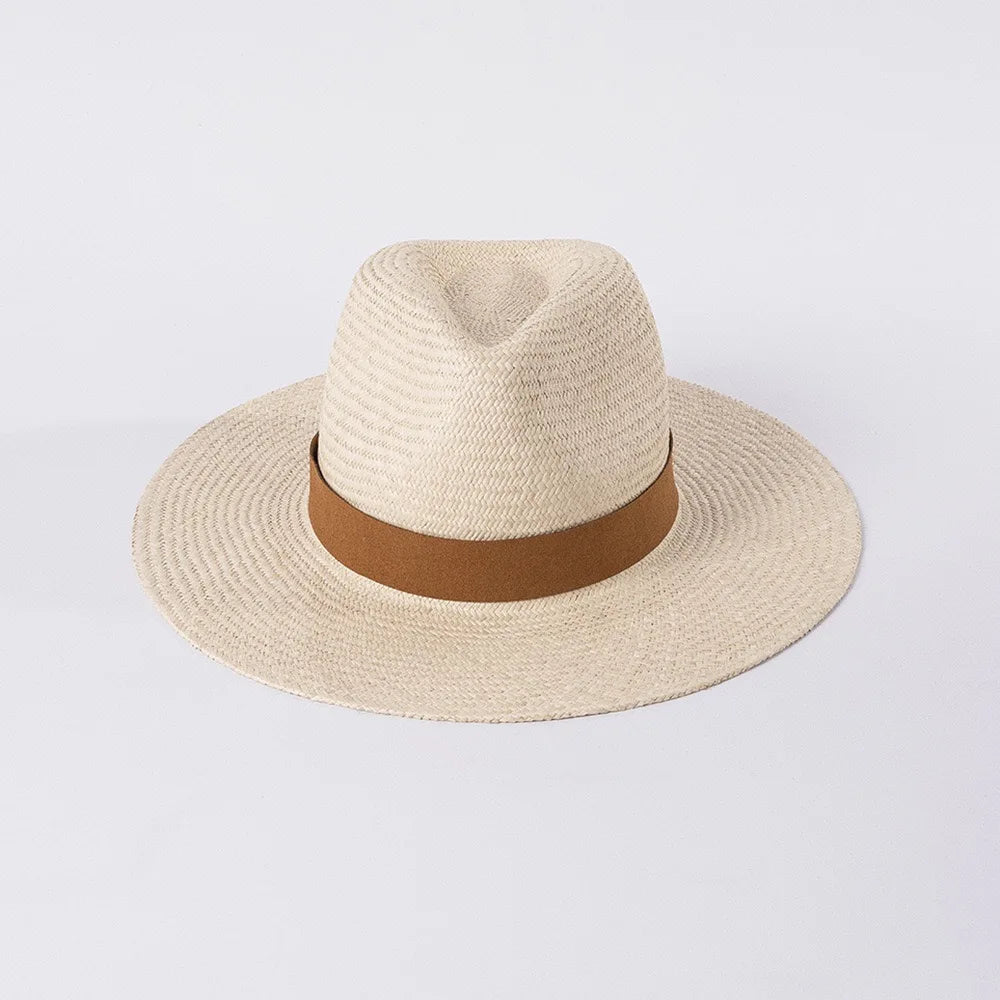 Deluxe Summer Panama Hat Luxury Beach Sun Shade Wide Brim Fedora Sombreros Straw Hat