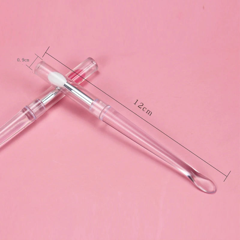 Fashion Design Plastic Handle Silicone Head Makeup Brush Eye Shadow Eyebrow Lip Brush With Private Label