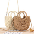 Custom Eco-Friendly Paper Straw Lady Tote Bag Handmade Summer Women's Portable Drawstring Spring Candy Pattern Autumn