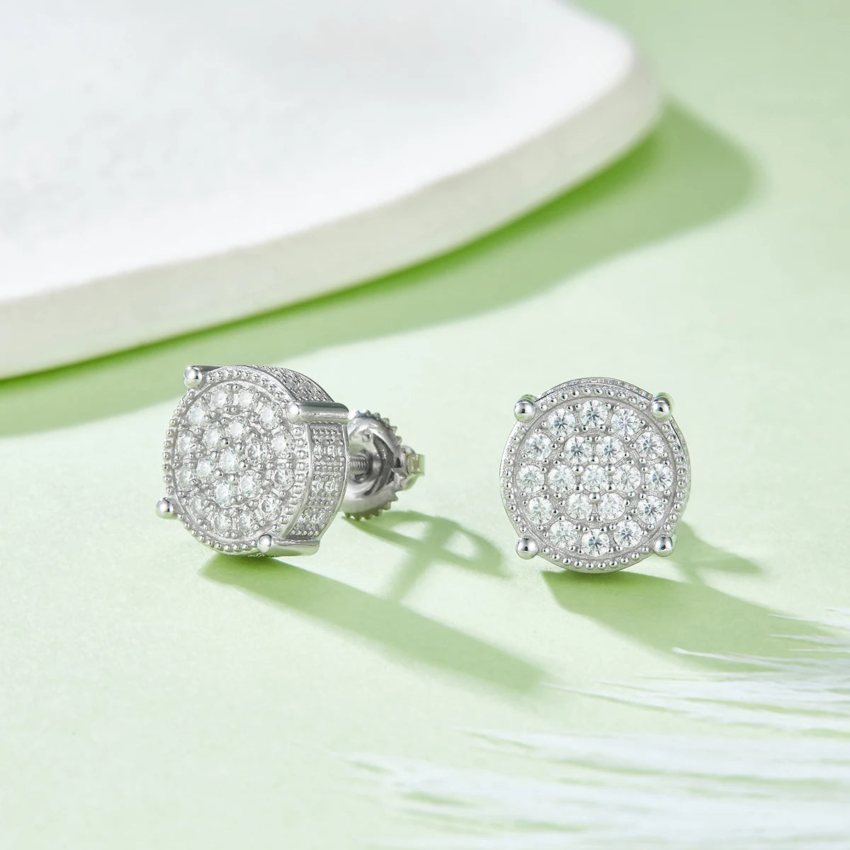 J012 Abiding Jewelry Wholesale Custom Hiphop Stud Iced Out VVS Diamond Moissanite 925 Sterling Silver Men Hip Hop Earrings