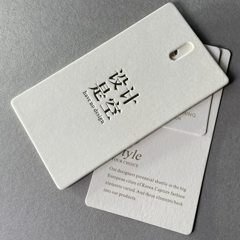 Wholesale Customize Design logo Luxury Paper Tags Hair Tag Clothing Accessories Clothing Tags
