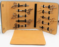 Professional Durable 10-Piece Hair Scissors Display Case & Hairdresser Tool Bag Pigskin Leather