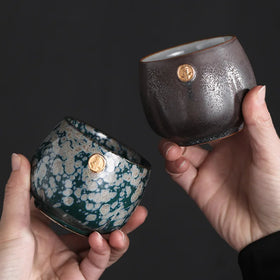 Japanese Flambe Porcelain Kung Fu Tea Set Single Master Cup with Custom Logo Personal Ceramic Cup