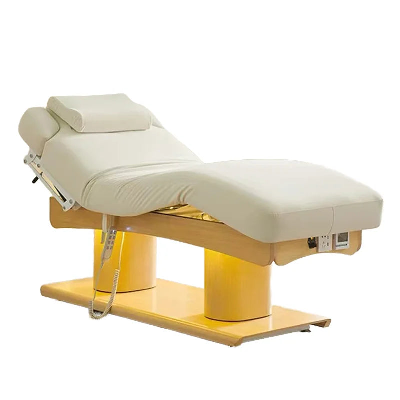 Modern 3 Motor Electric Beauty Massage Bed with Synthetic Leather Latex Lifting and Facial Therapy Table Portable Foldable