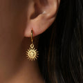 2024 Dazan New 18k Gold Plated Unique Hypoallergenic Stainless Steel Court Style Vintage Tmedieval Sun Totem Drop Earrings Women