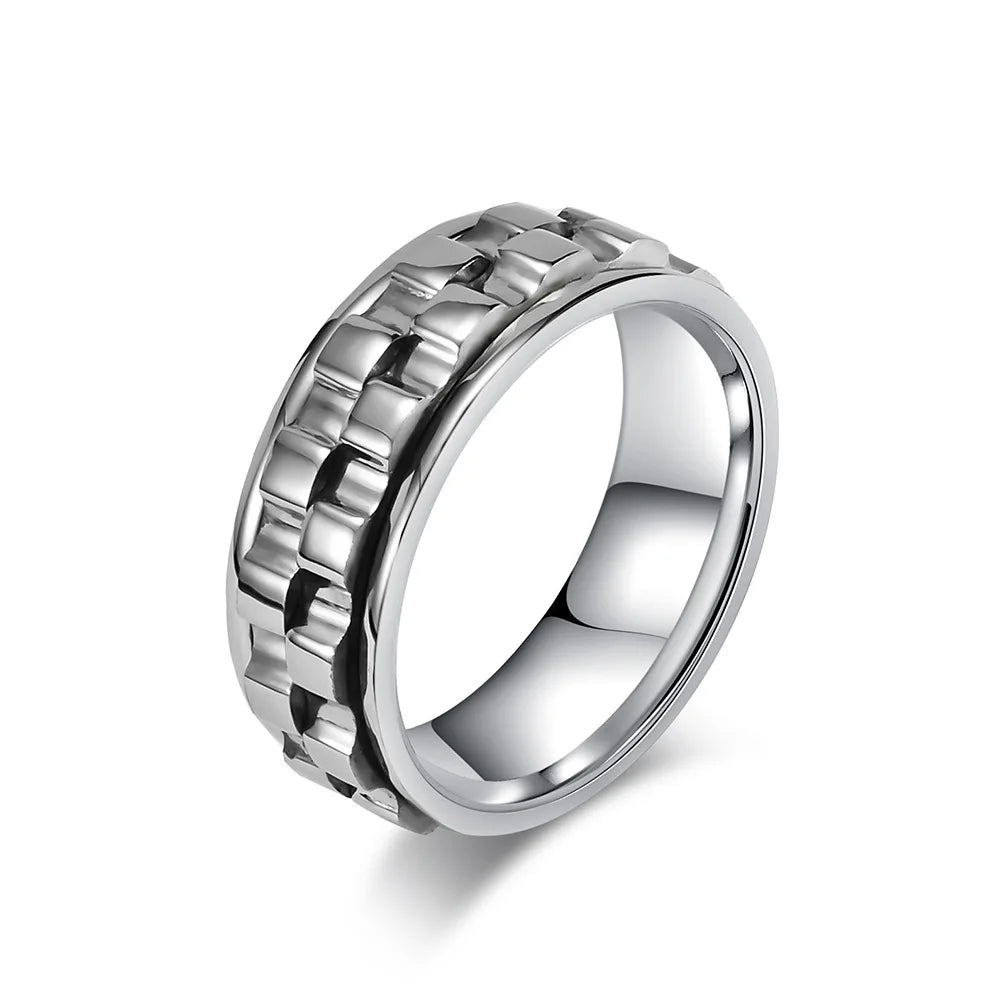 Men Custom 316l Stainless Steel Rotating Decompression Finger Rings Wholesaler