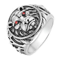 OAHLAN Fashion Jewelry Silver/Gold/Black Rock Punk Style Gothic Biker Ring Vintage Lion Red Eyes Stainless Steel Ring for Men