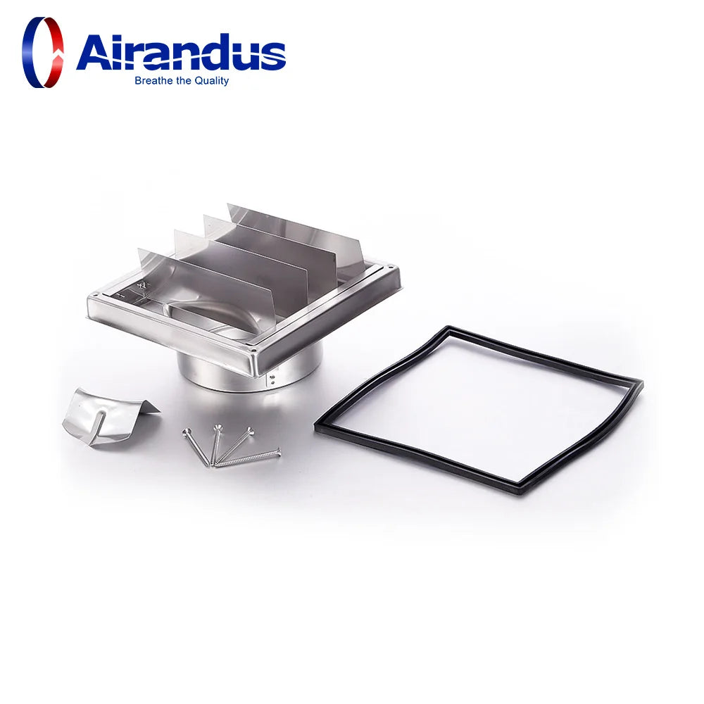 Factory Price Outdoor Wall Rainproof Stainless Steel square Dryer Vent Cover for HVAC Ventilation Grill