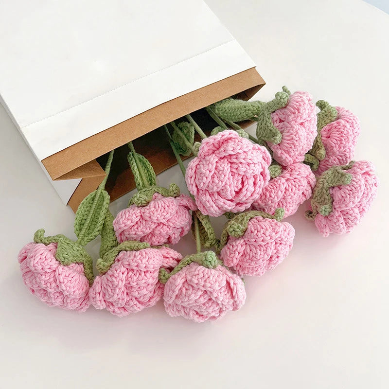 Wholesale Multi-Color Handmade Crochet Rose Patches for Valentine's Day Home and Hotel Decoration Fashionable Lace Design