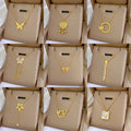 Fashion Geometric Flower Letter Pendant Necklace Stainless Steel Gold Plated Butterfly Heart Necklace for Women (KSS495)