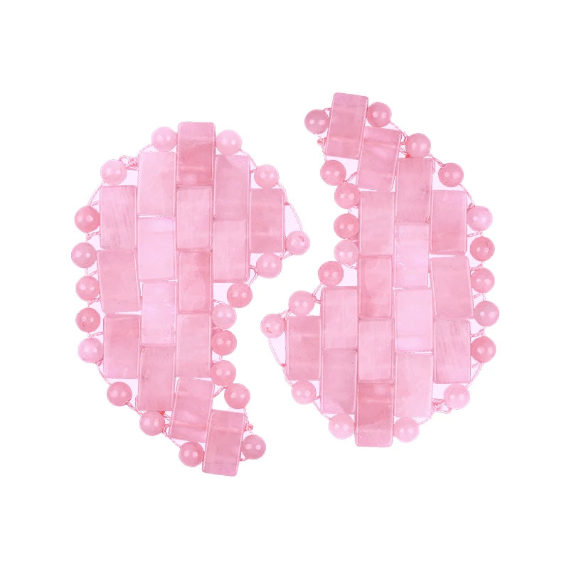Best Selling Rose Quartz Eye Mask Private Label Pink Crystal Jade Eye Face Mask