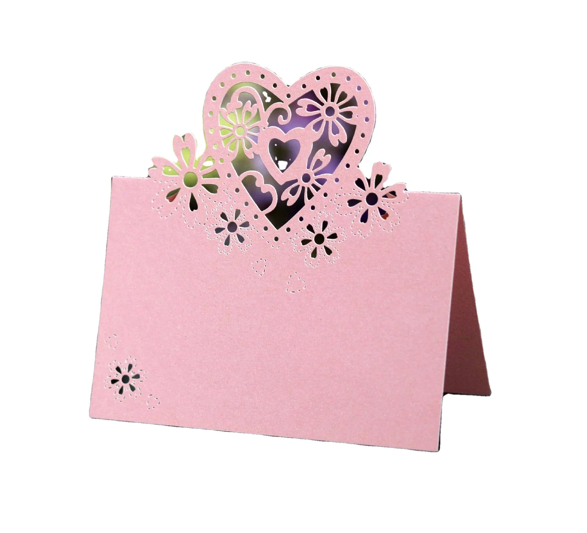 Pearl Paper Love Design Luxury Table Number Sign Wedding Place Card for Table Setting Decoration