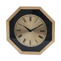 EMAF Modern Wood Frame Metal Face Home Decorative Silent Movement Roman Numerals Wall Clocks Household Office Wall Analog Clocks
