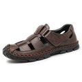 Men Leather Sandals Cow Leather Male Summer Shoes Comfortable Soft Outdoor Beach Sandals Fashion Roman Sandals Slippers Big Size