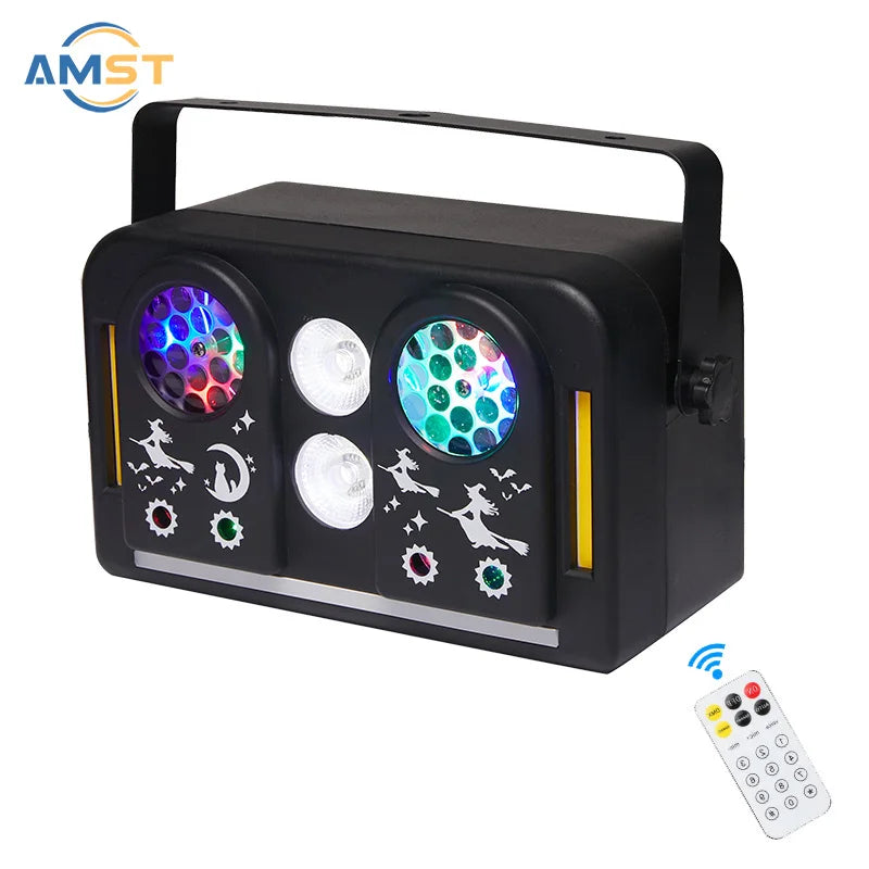 DJ Disco Stage Party Lights Sound Activated RGB Led Strobe Projector Beam Patterns Wash Laser Lights 7in1 With Remote Control